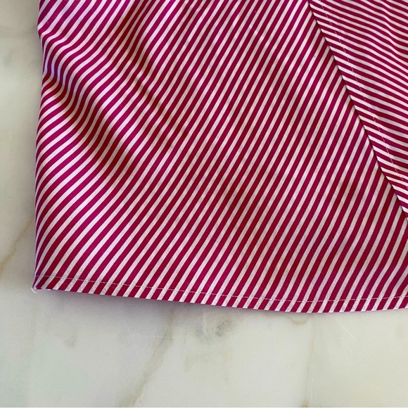 CHICO Blouse Button up shirt Size 2 Stripped Pink white - Picture 11 of 15